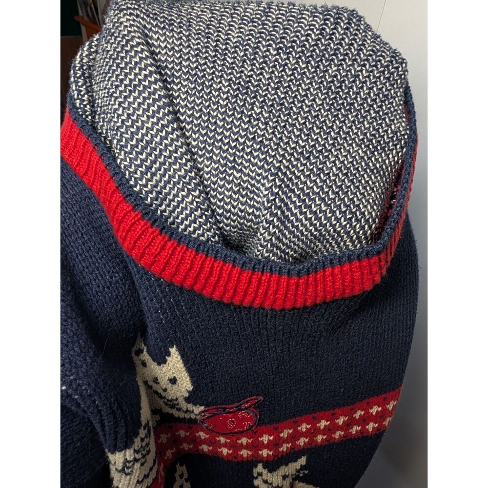 Vintage Navy & Red Cat Lover's Novelty Knit Sweater Cottagecore Grandmacore - Picture 8 of 8